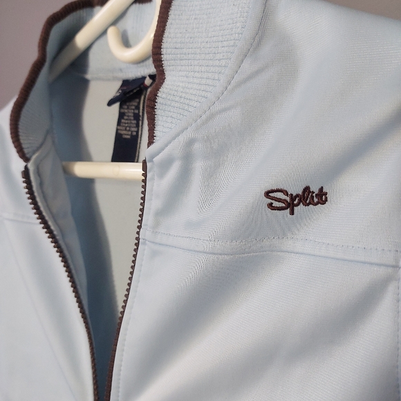 Vintage 90s Split Inc. Retro Satin Blue Lightweight Varsity Style Jacket, Medium - Picture 3 of 7